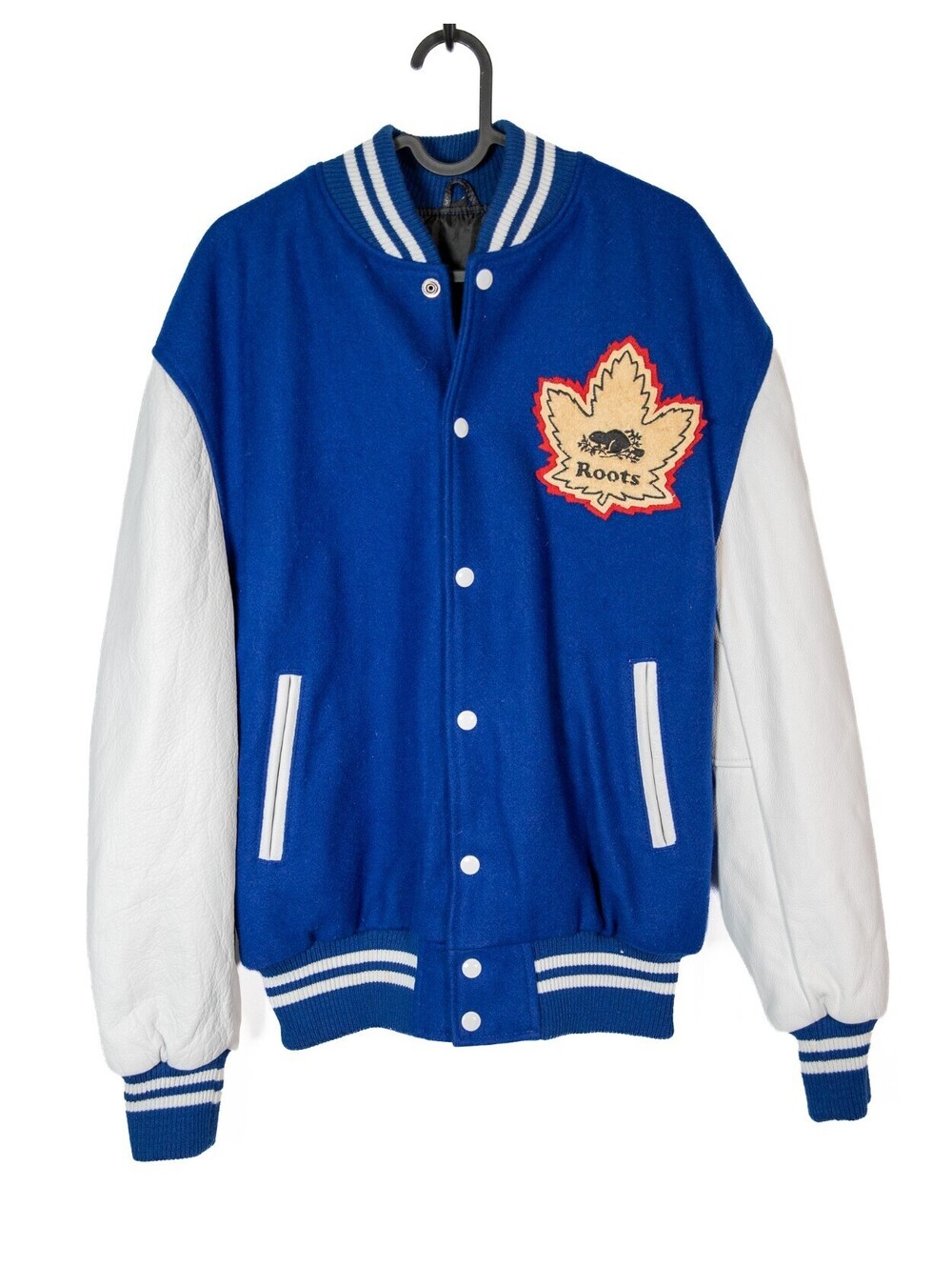 Vintage Roots Canada Varsity Leather Jacket Made in Canada Y2K - Men's Medium